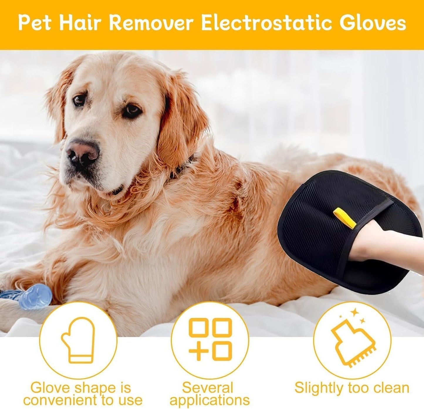 Puppies Pet Hair Removal Glove | Reusable Dog & Cat Fur Remover